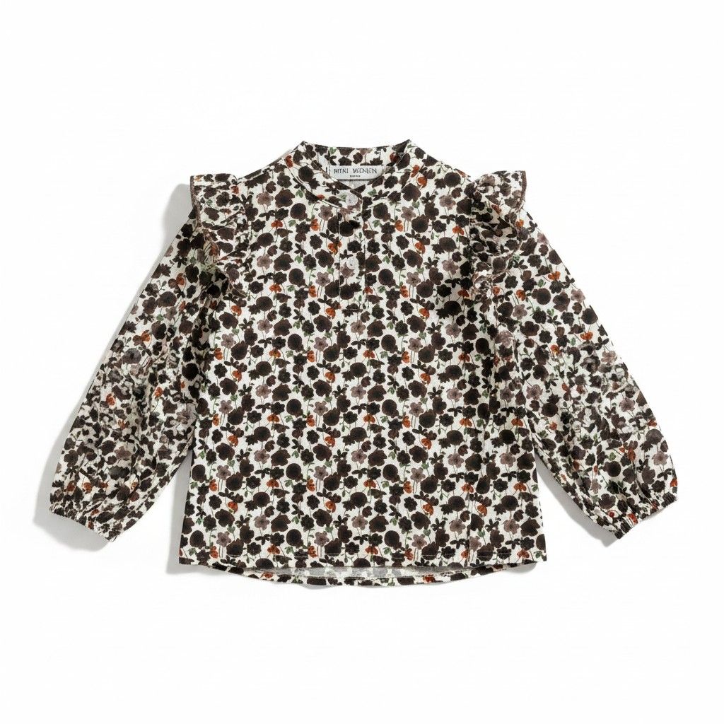 Blouse fleurie marron