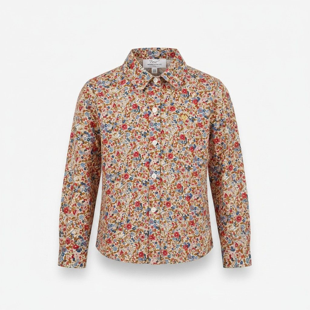 Chemise fleurie rose