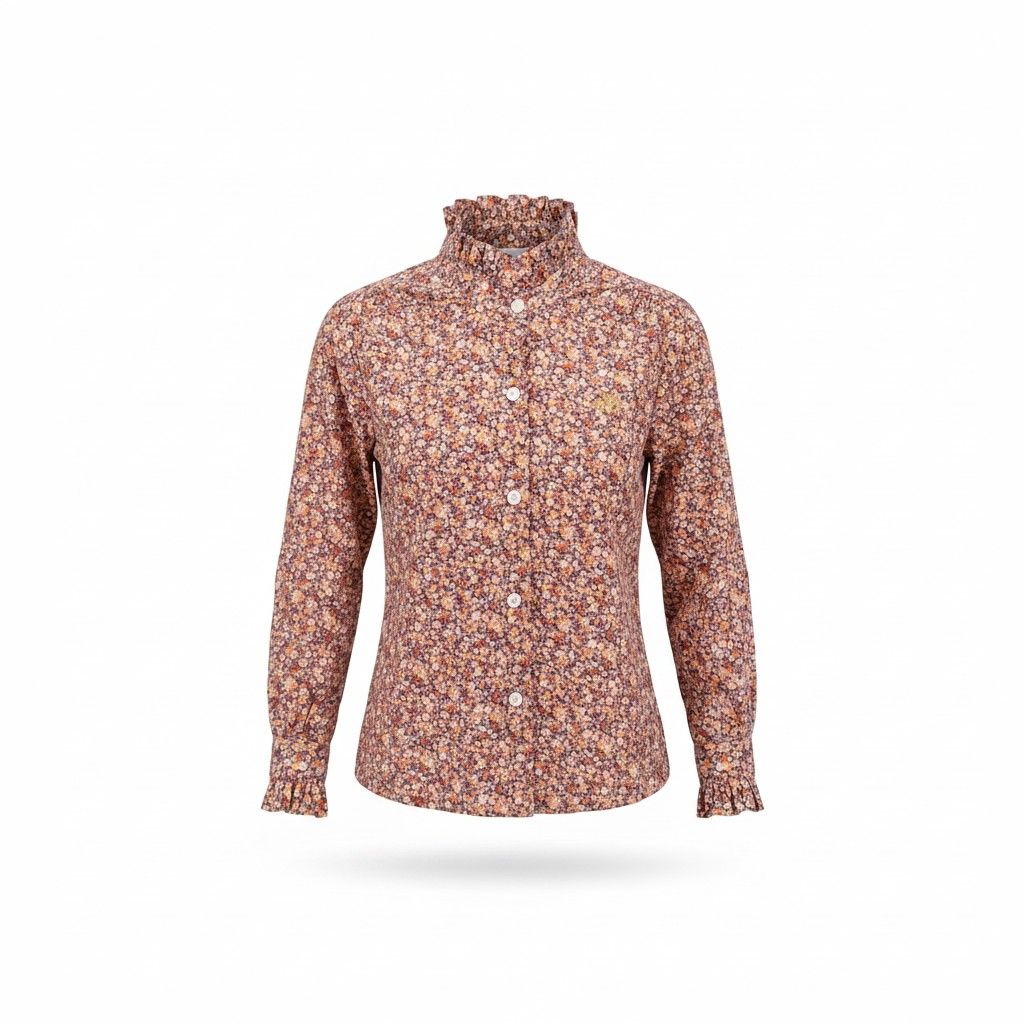 Chemise fleurie marron 