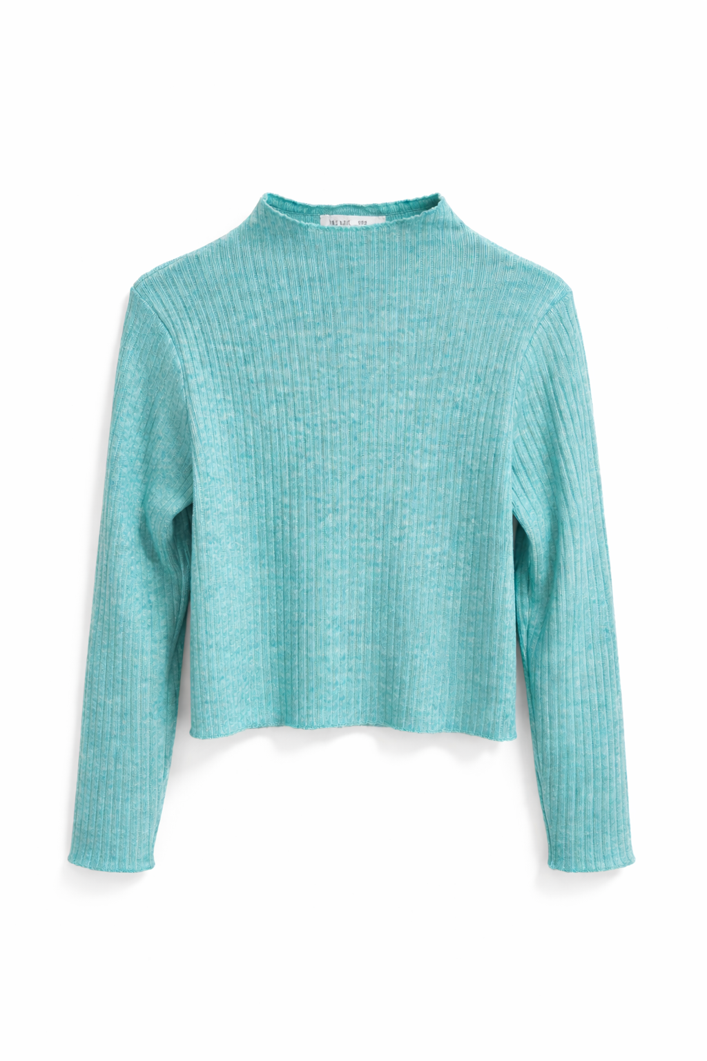 Pull enfant côtelé turquoise