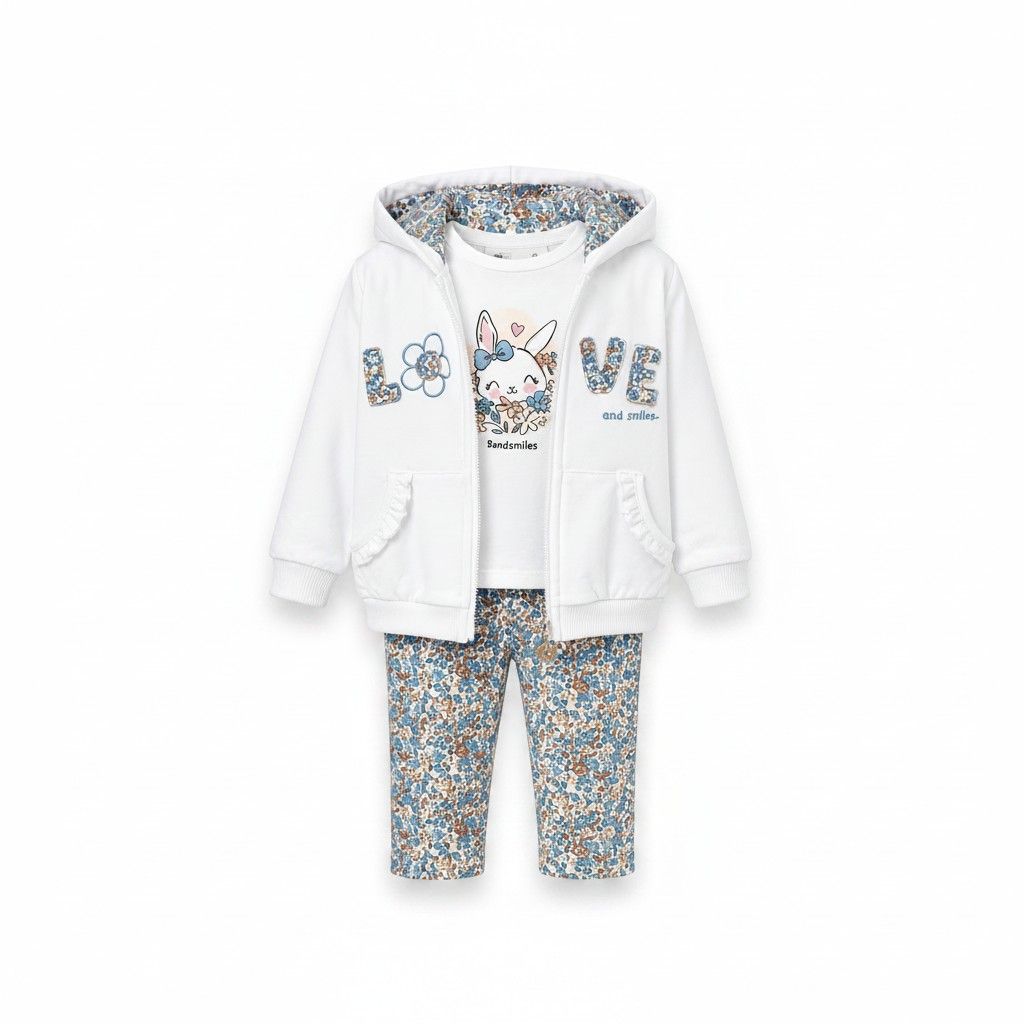 Ensemble legging + t-shirt + gilet zippé