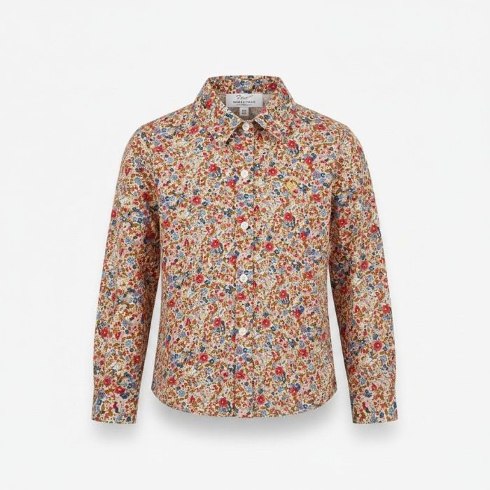 Chemise fleurie rose