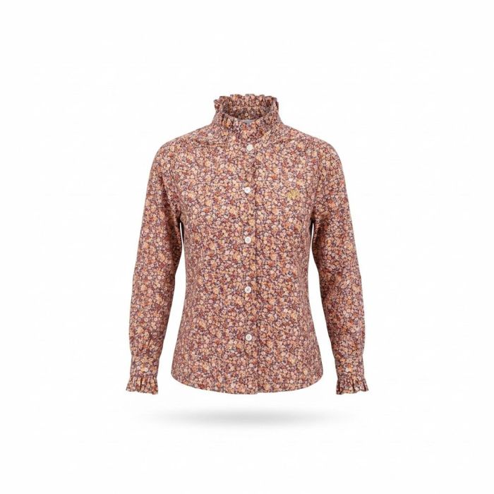 Chemise fleurie marron 