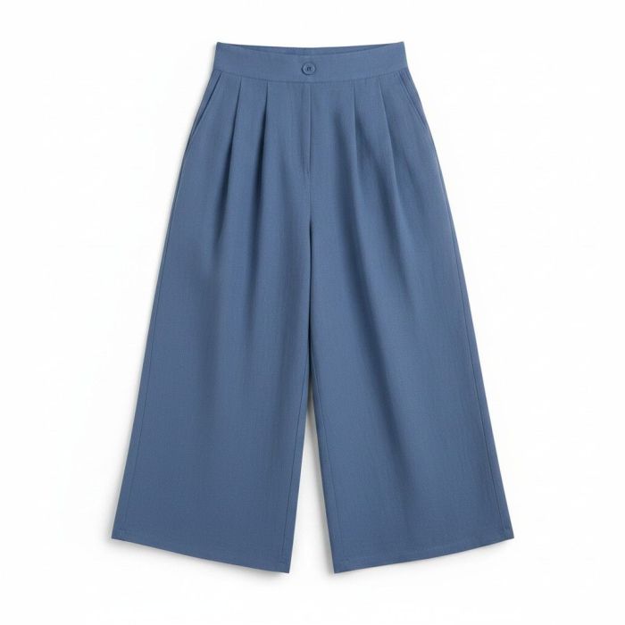 Pantalon fluide 3/4 bleu ciel
