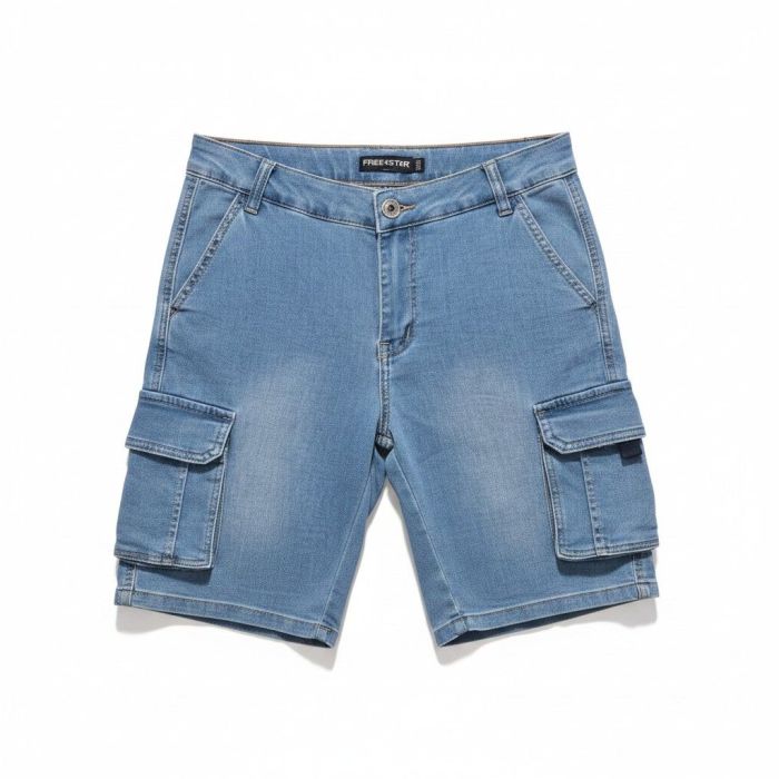  Short en jeans avec poche sur le côté 