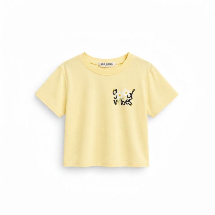 T-shirt jaune Good vibes